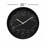 Reloj de pared análogo varios tamaños color negro