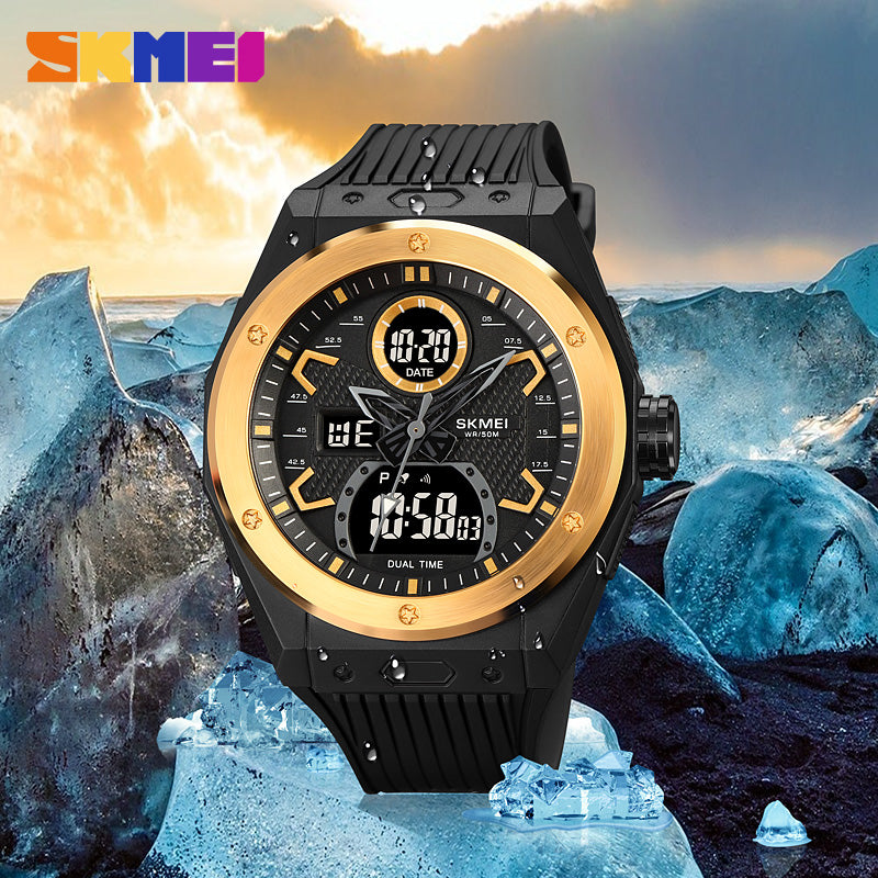 2013 Reloj Skmei para Hombre Pulsera de Caucho Doble hora