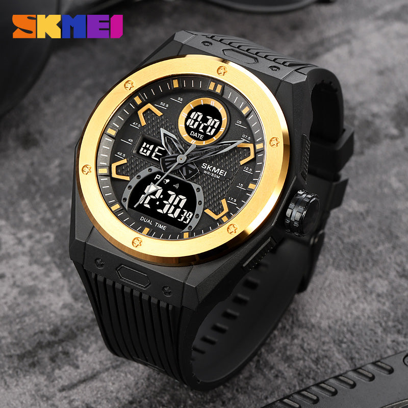 2013 Reloj Skmei para Hombre Pulsera de Caucho Doble hora