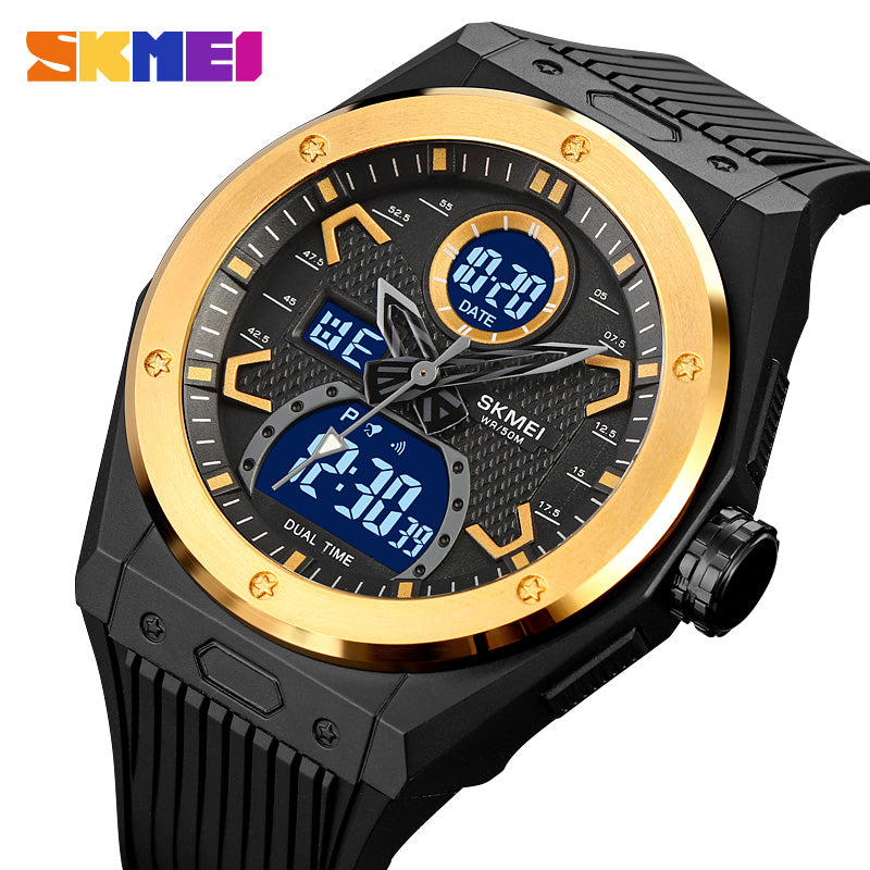 2013 Reloj Skmei para Hombre Pulsera de Caucho Doble hora