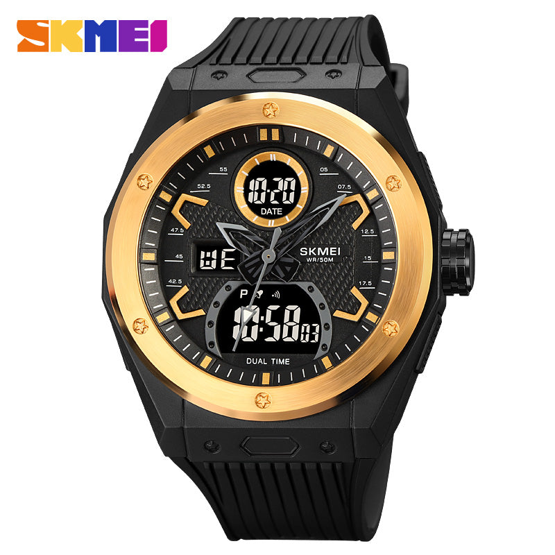 2013 Reloj Skmei para Hombre Pulsera de Caucho Doble hora