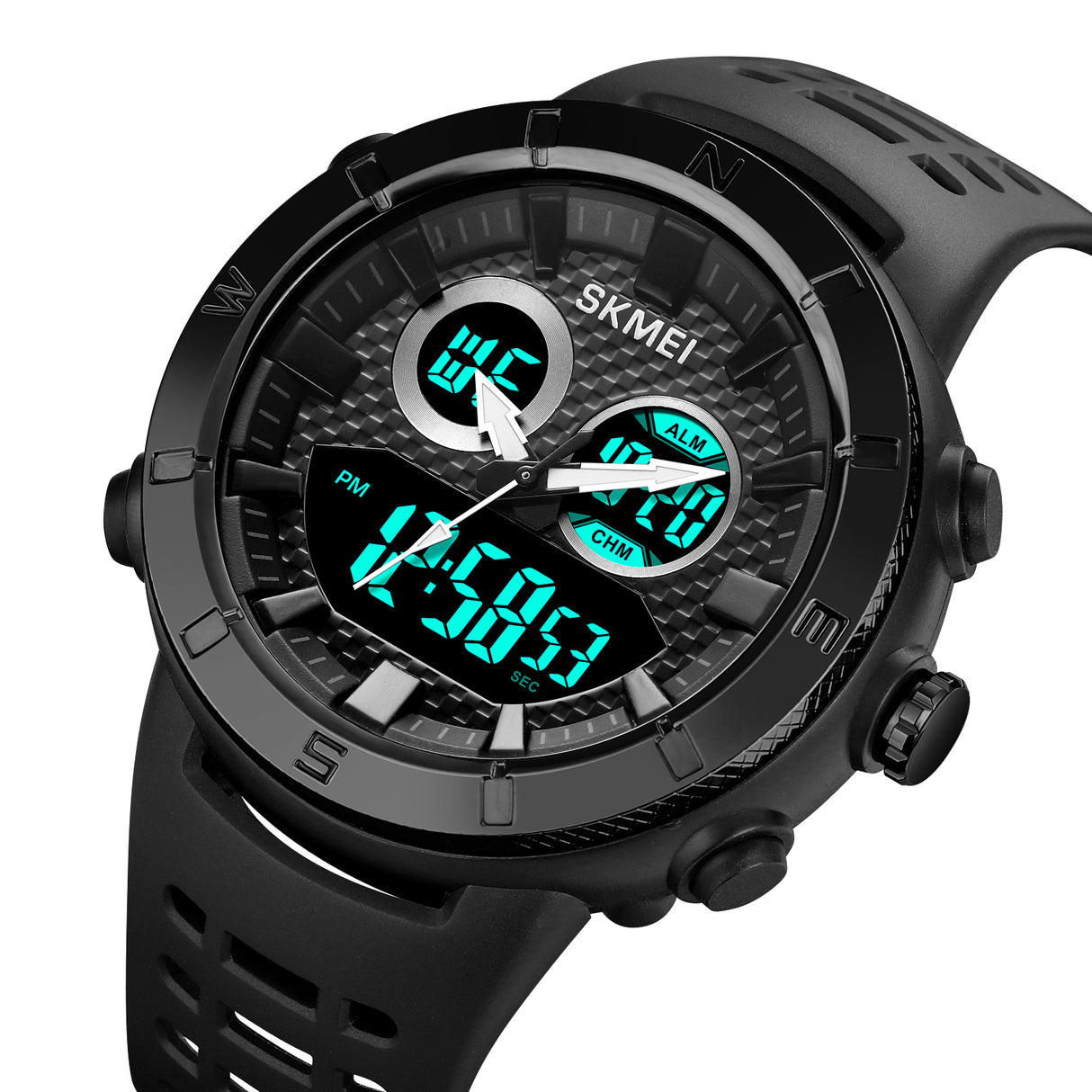 2014 Skmei Reloj para Hombre Pulsera de Caucho Doble Hora