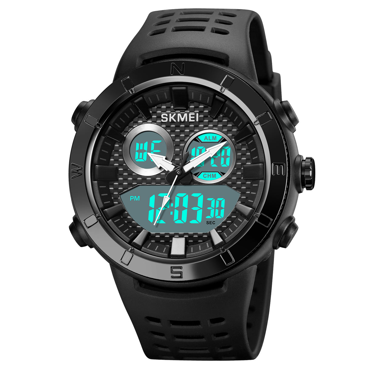 2014 Skmei Reloj para Hombre Pulsera de Caucho Doble Hora