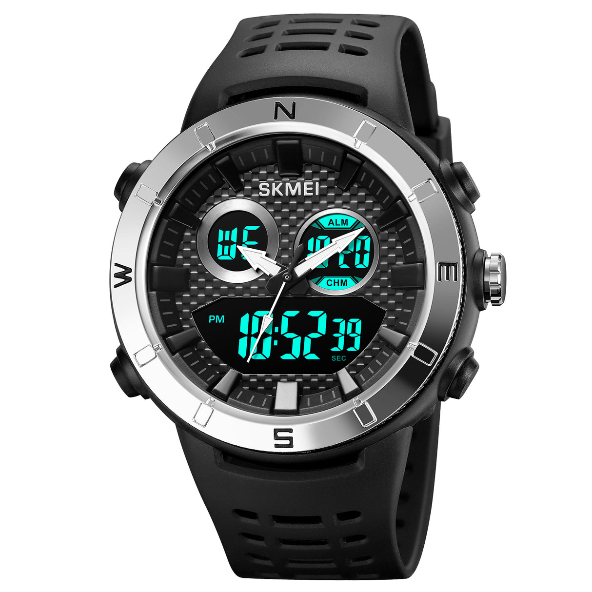 2014 Skmei Reloj para Hombre Pulsera de Caucho Doble Hora