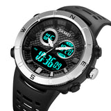 2014 Skmei Reloj para Hombre Pulsera de Caucho Doble Hora