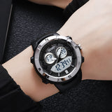 2014 Skmei Reloj para Hombre Pulsera de Caucho Doble Hora