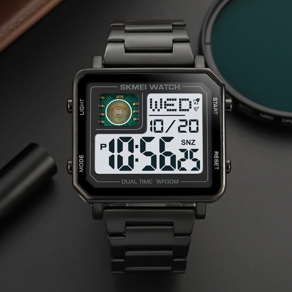 2033 Skmei Reloj para Hombre Pulsera de Metal Digital