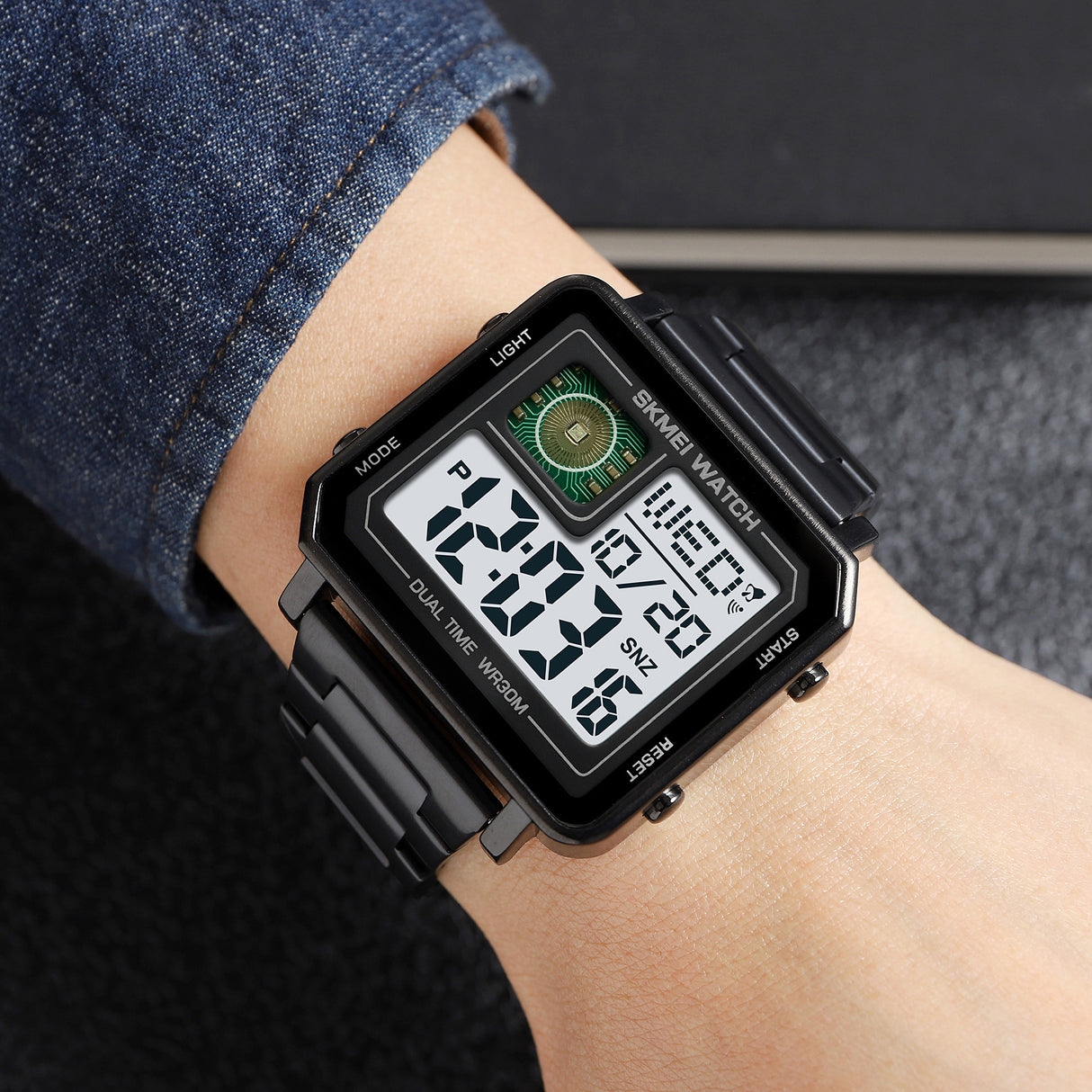 2033 Skmei Reloj para Hombre Pulsera de Metal Digital