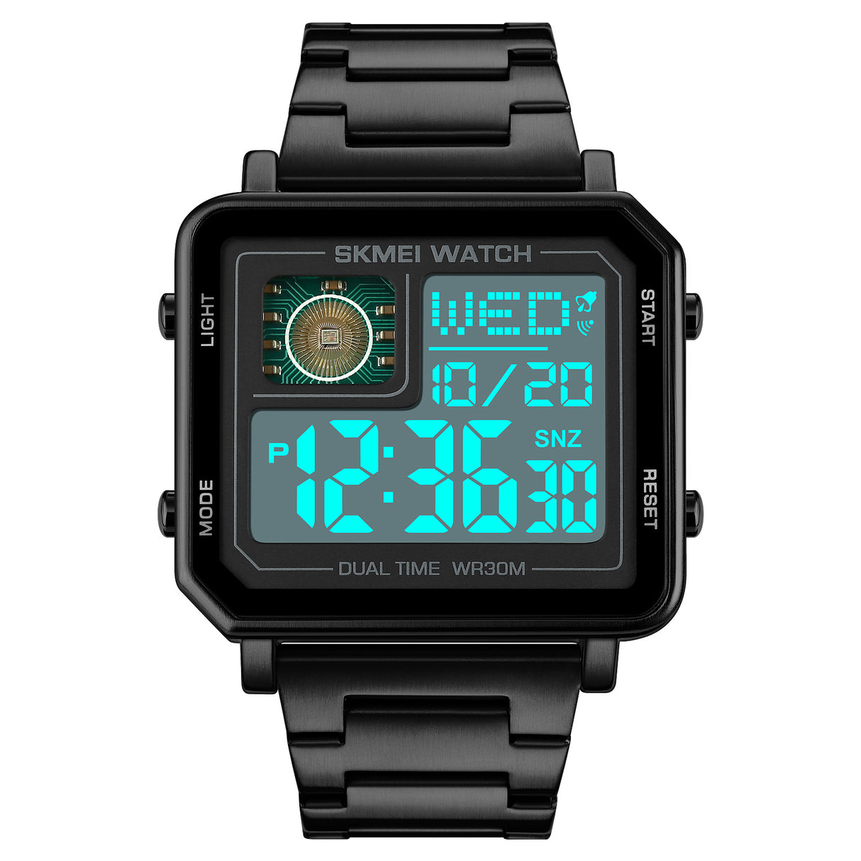 2033 Skmei Reloj para Hombre Pulsera de Metal Digital