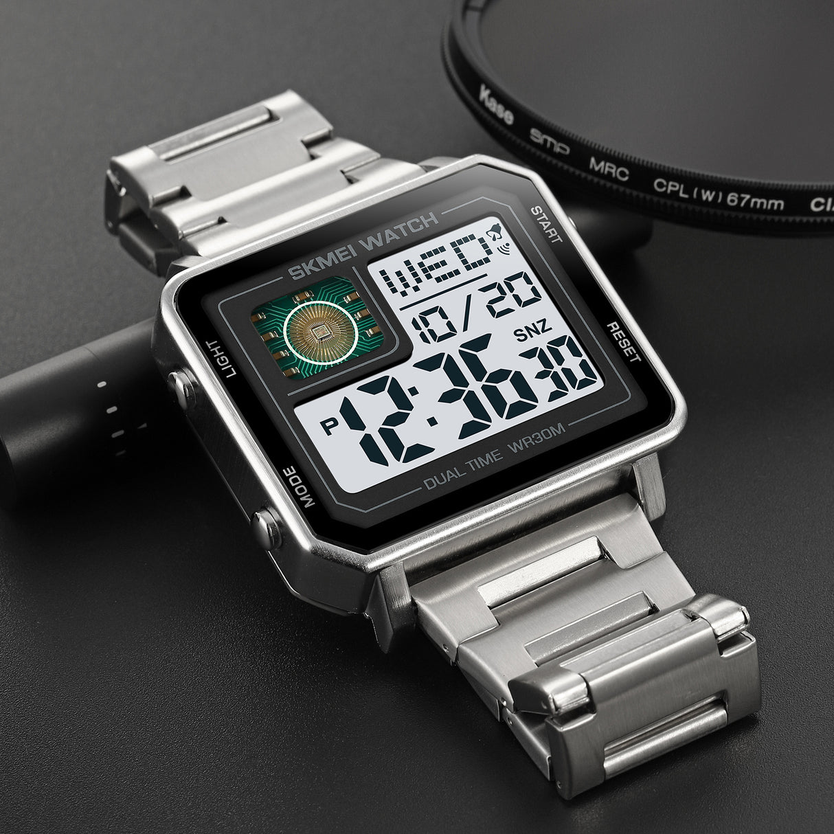 2033 Skmei Reloj para Hombre Pulsera de Metal Digital