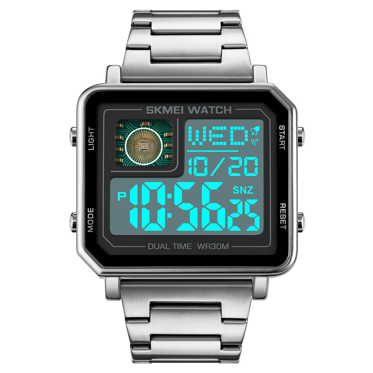 2033 Skmei Reloj para Hombre Pulsera de Metal Digital