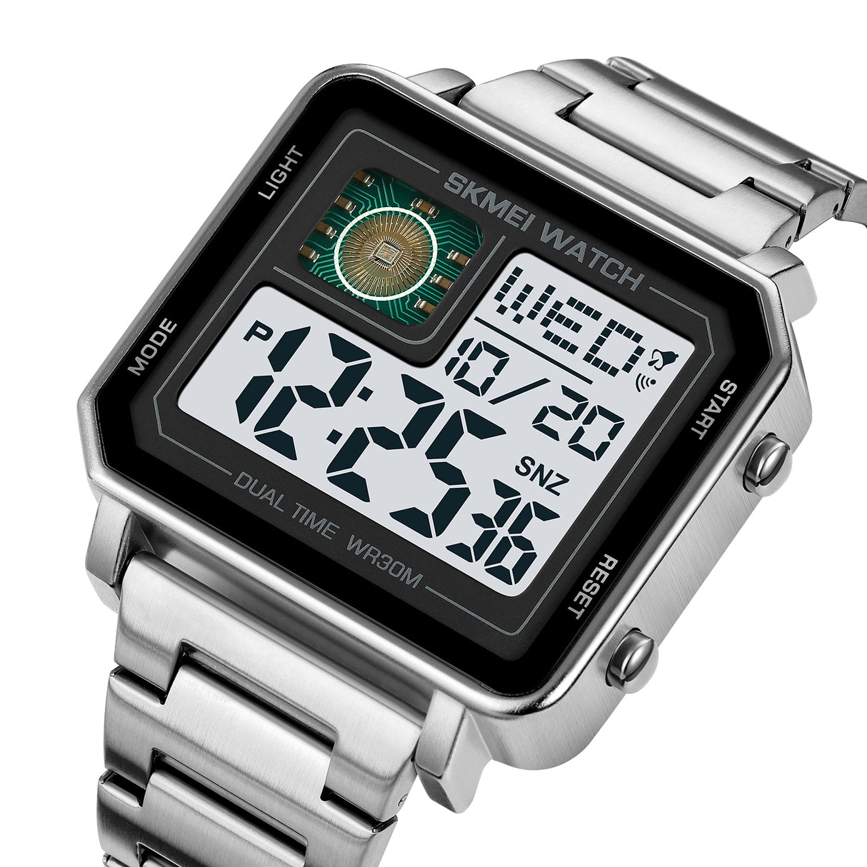 2033 Skmei Reloj para Hombre Pulsera de Metal Digital