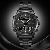 2049 Skmei Reloj para Hombre Pulsera de Metal Doble Hora