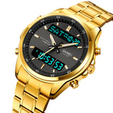 2049 Skmei Reloj para Hombre Pulsera de Metal Doble Hora