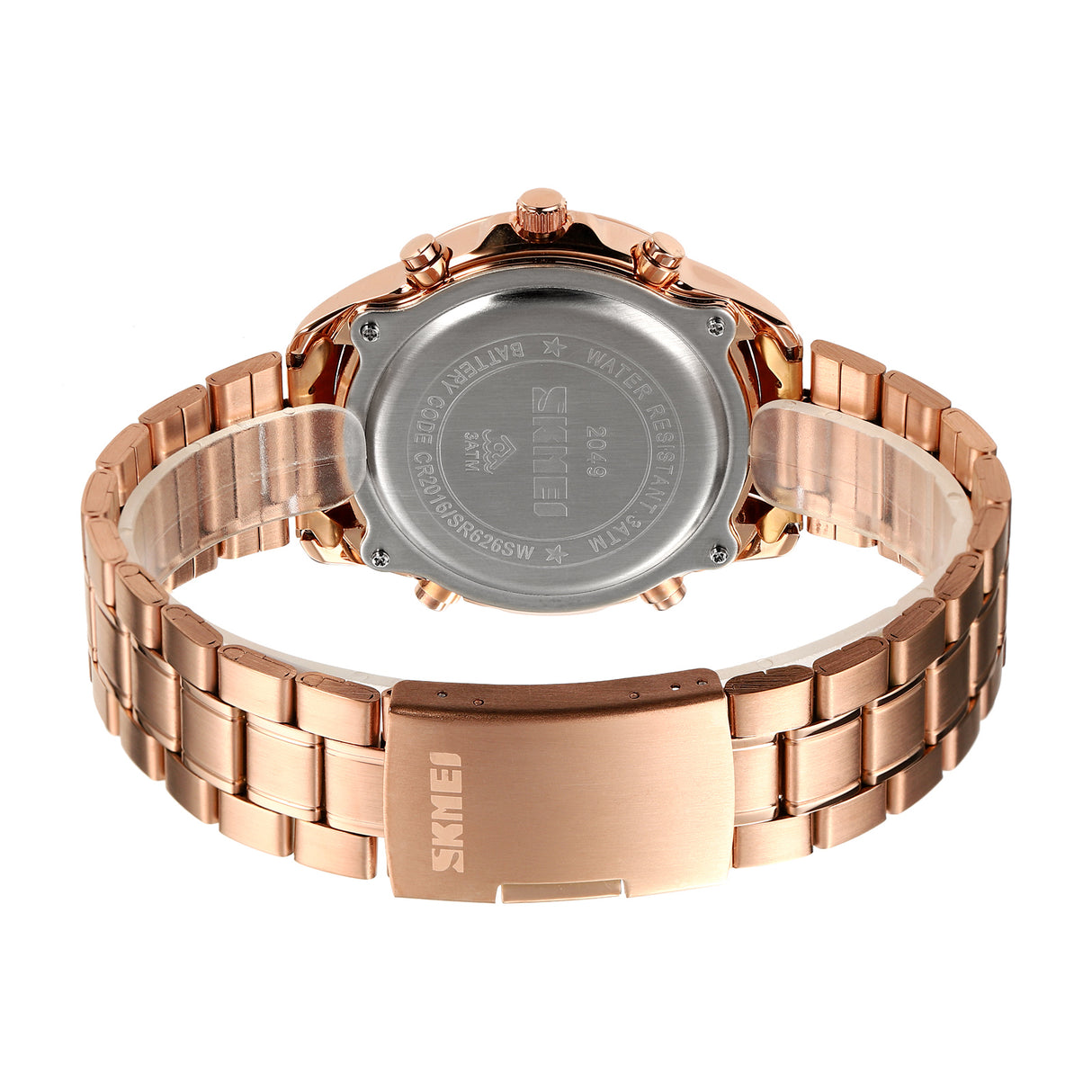 2049 Skmei Reloj para Hombre Pulsera de Metal Doble Hora