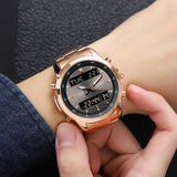 2049 Skmei Reloj para Hombre Pulsera de Metal Doble Hora