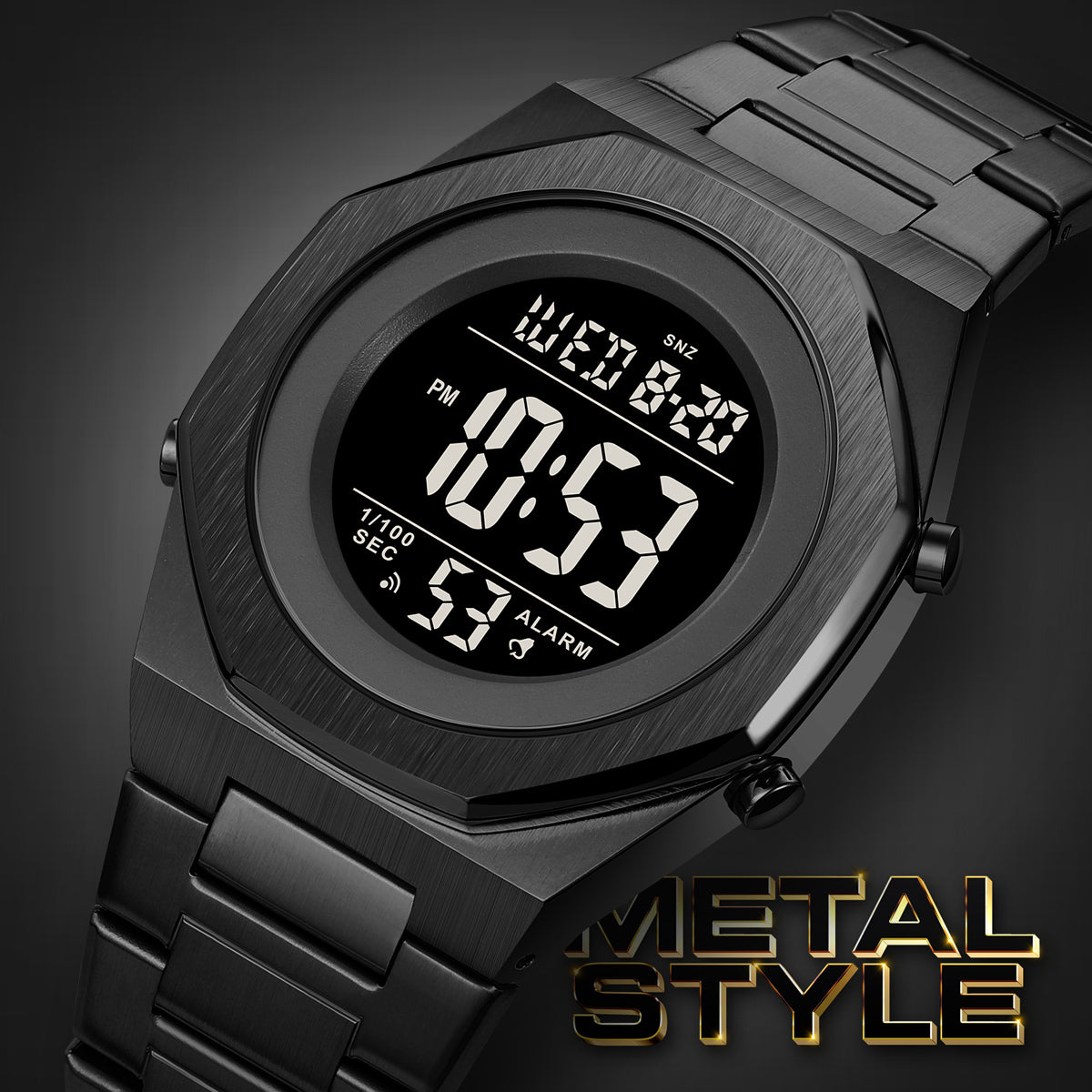 2066 Skmei Reloj para Hombre Pulsera de Metal Digital