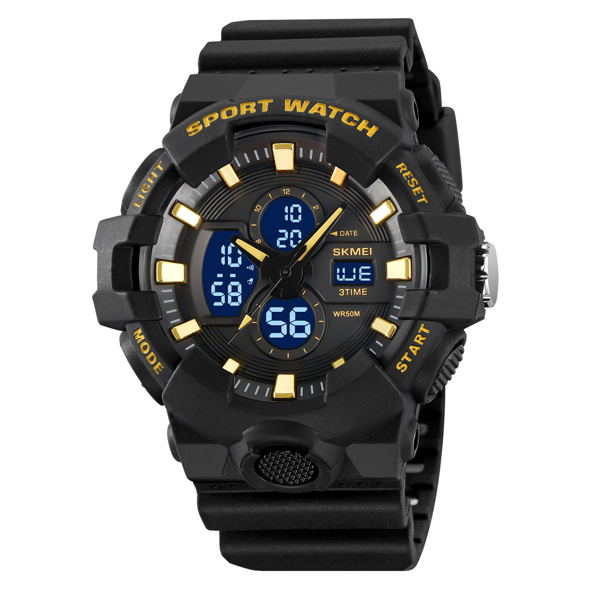 2117BK Reloj Skmei para hombre pulsera de caucho