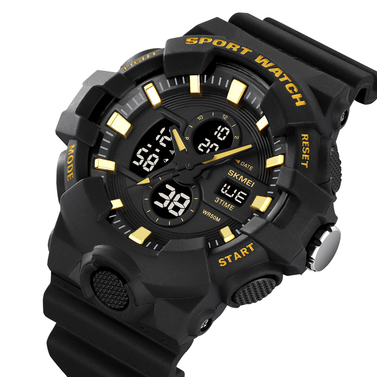 2117BK Reloj Skmei para hombre pulsera de caucho