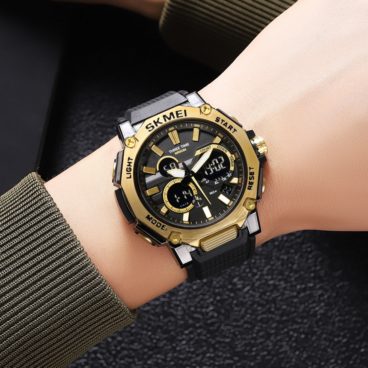 2219 Reloj Skmei para hombre pulsera de caucho