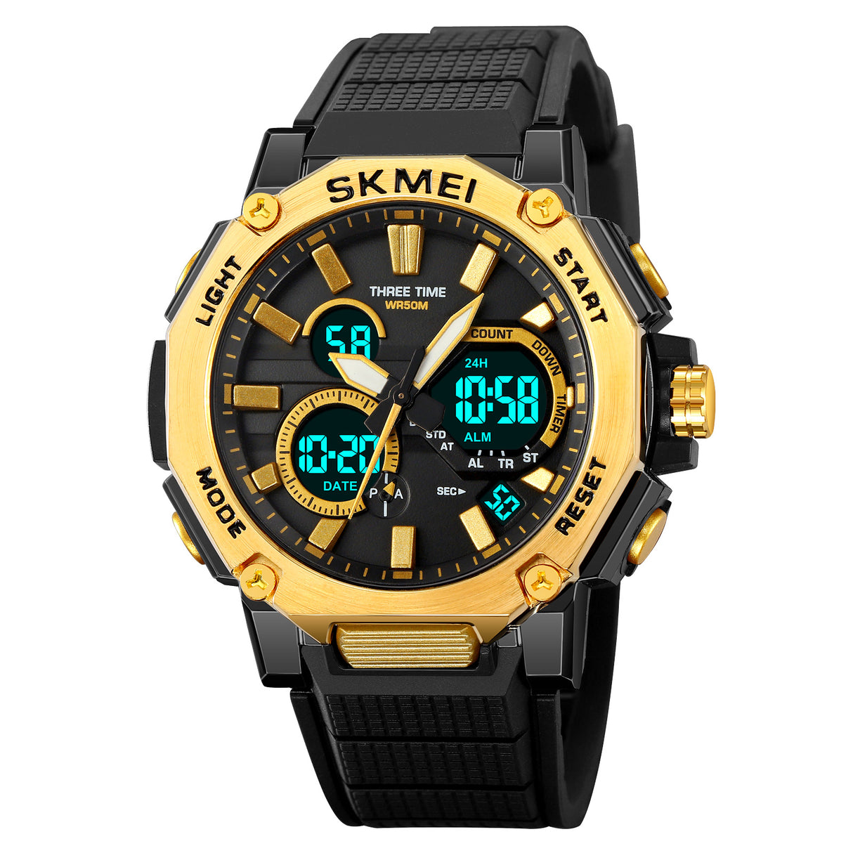 2219 Reloj Skmei para hombre pulsera de caucho