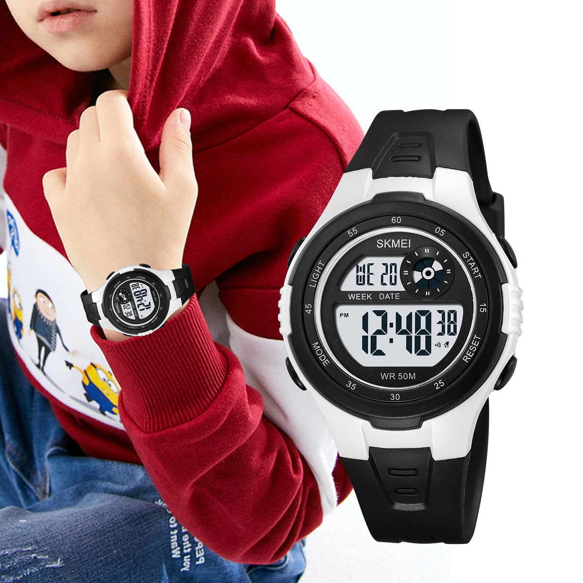 2280 Reloj Skmei para niños pulsera de caucho digital