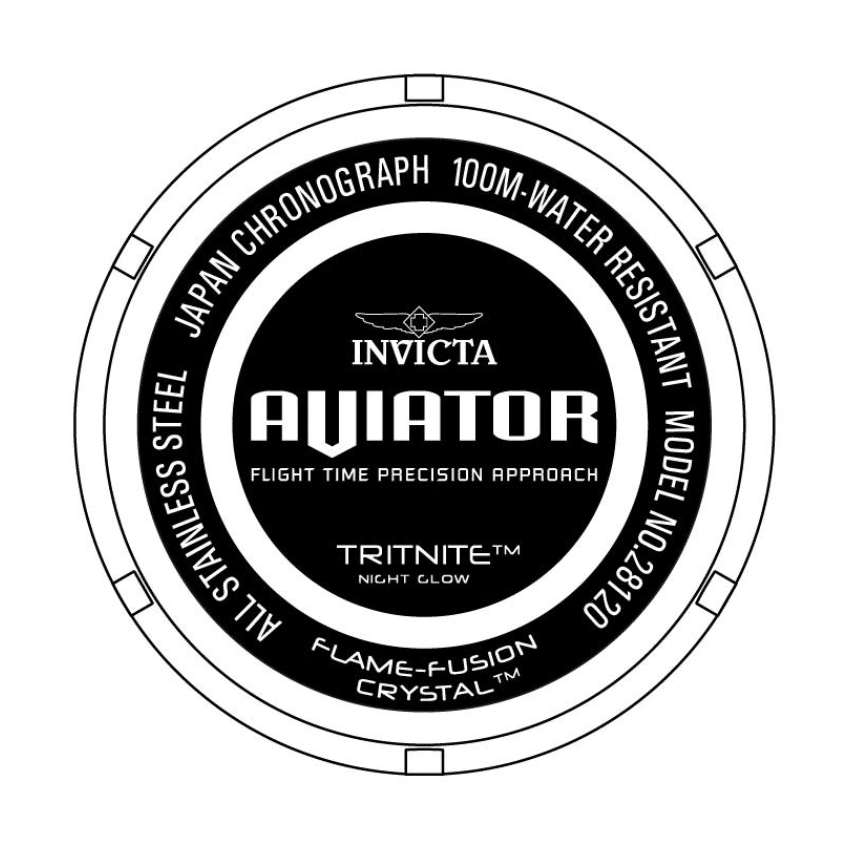 Reloj Invicta Aviator de hombre pulsera de metal 50 mm