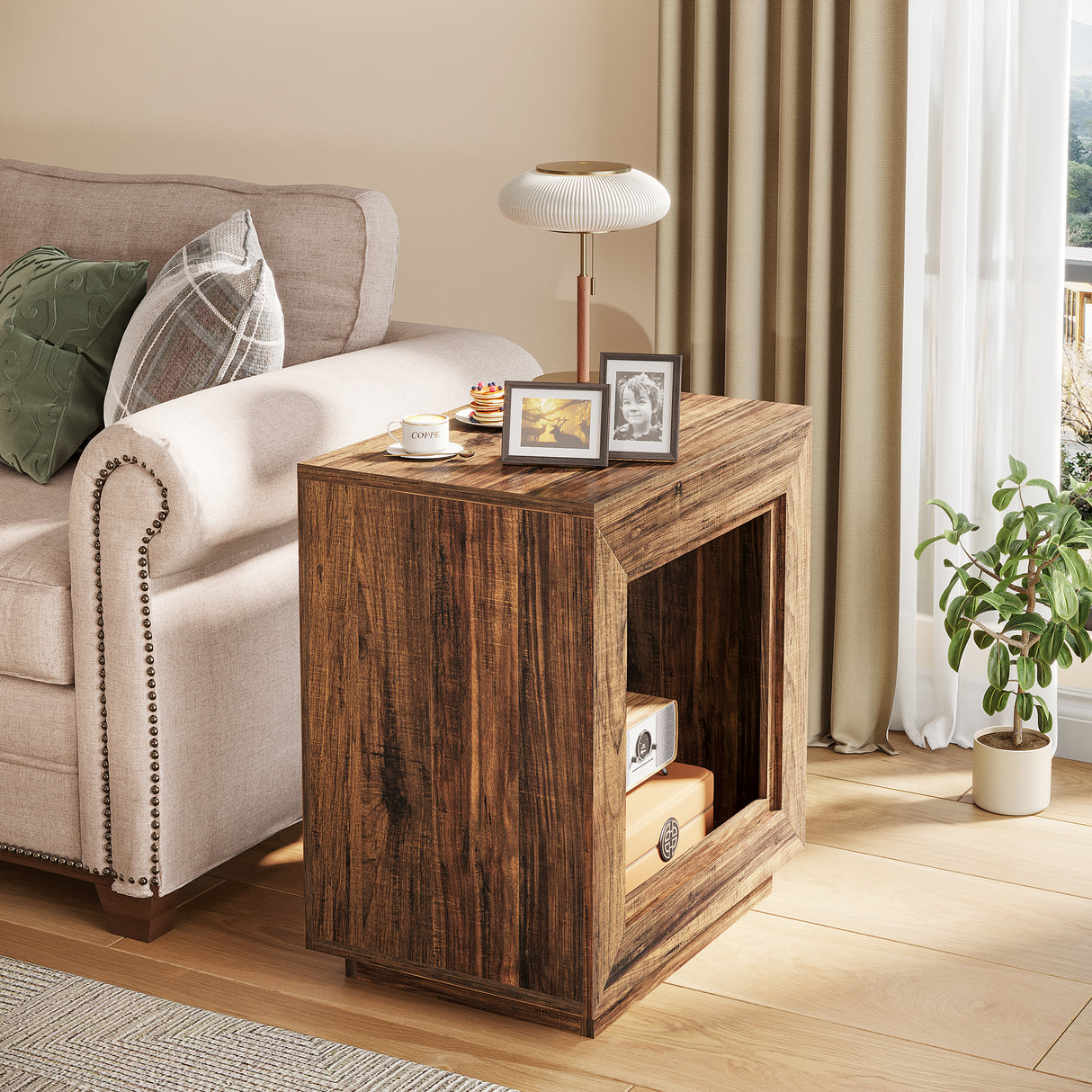 HOGA-JW0911 Mesa de noche Tribesigns de madera