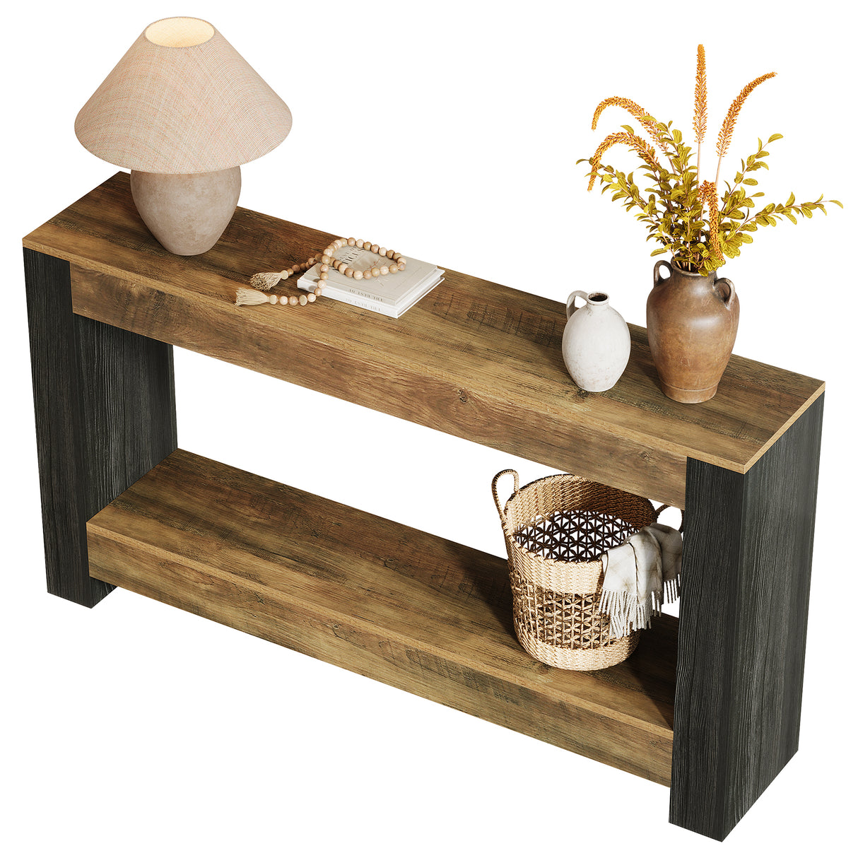 HOGA-F2190 Estantería Tribesigns de madera dos compartimientos