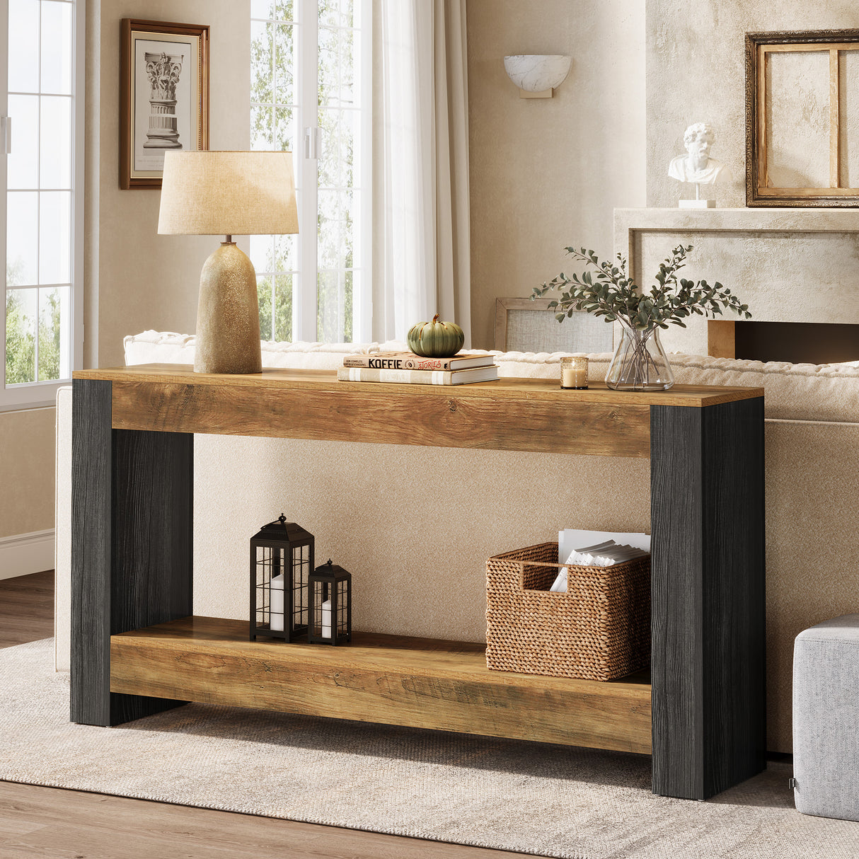 HOGA-F2190 Estantería Tribesigns de madera dos compartimientos