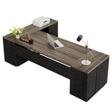 HOGA-HL0288 Escritorio en L Tribesigns de madera con gavetas