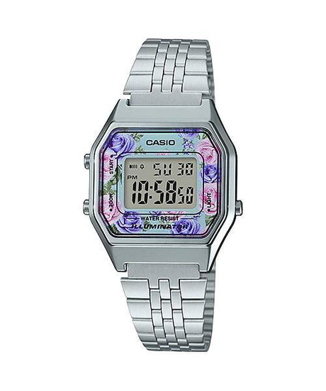 LA-680 Reloj Casio para Hombre, Mujer Pulsera de Metal Digital Vintage Clásico Illuminator