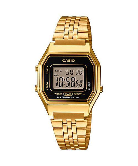 LA-680 Reloj Casio para Hombre, Mujer Pulsera de Metal Digital Vintage Clásico Illuminator