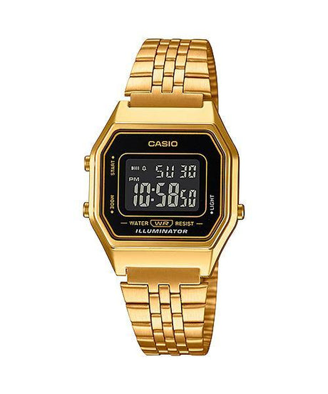 LA-680 Reloj Casio para Hombre, Mujer Pulsera de Metal Digital Vintage Clásico Illuminator