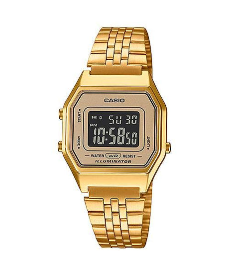 LA-680 Reloj Casio para Hombre, Mujer Pulsera de Metal Digital Vintage Clásico Illuminator