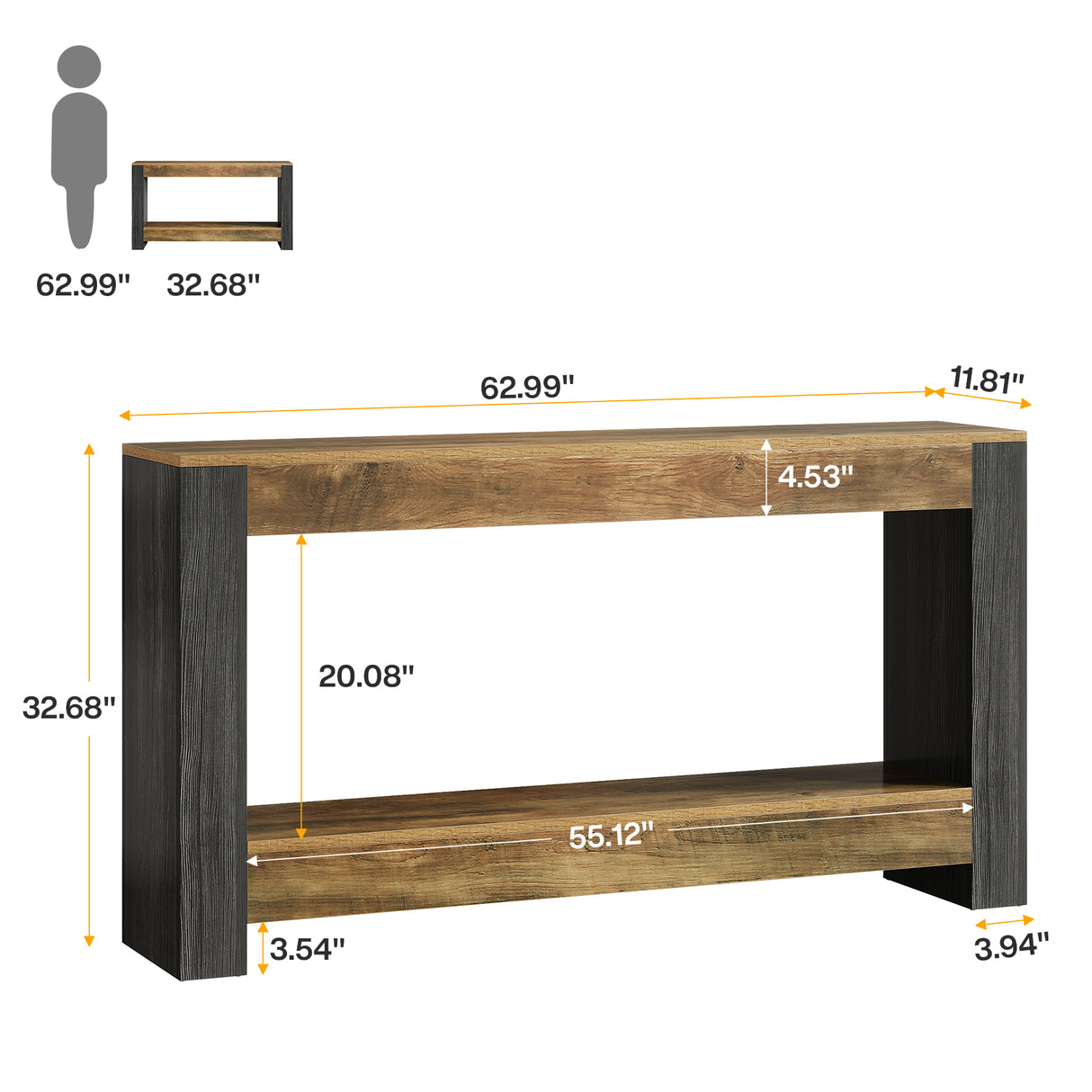 HOGA-F2190 Estantería Tribesigns de madera dos compartimientos