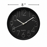 Reloj de pared análogo varios tamaños color negro