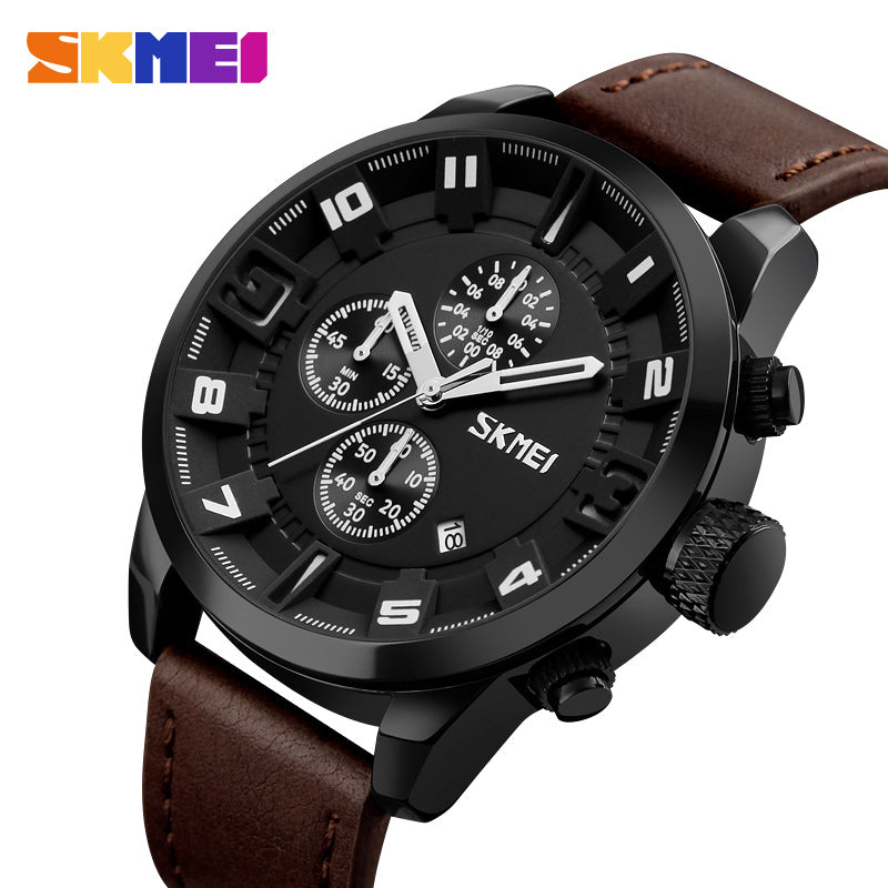 9165 Reloj Skmei para Hombre Pulsera de Cuero Análogo