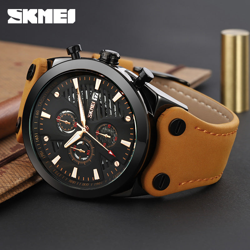 9282 Reloj Skmei para Hombre Pulsera de Cuero Análogo