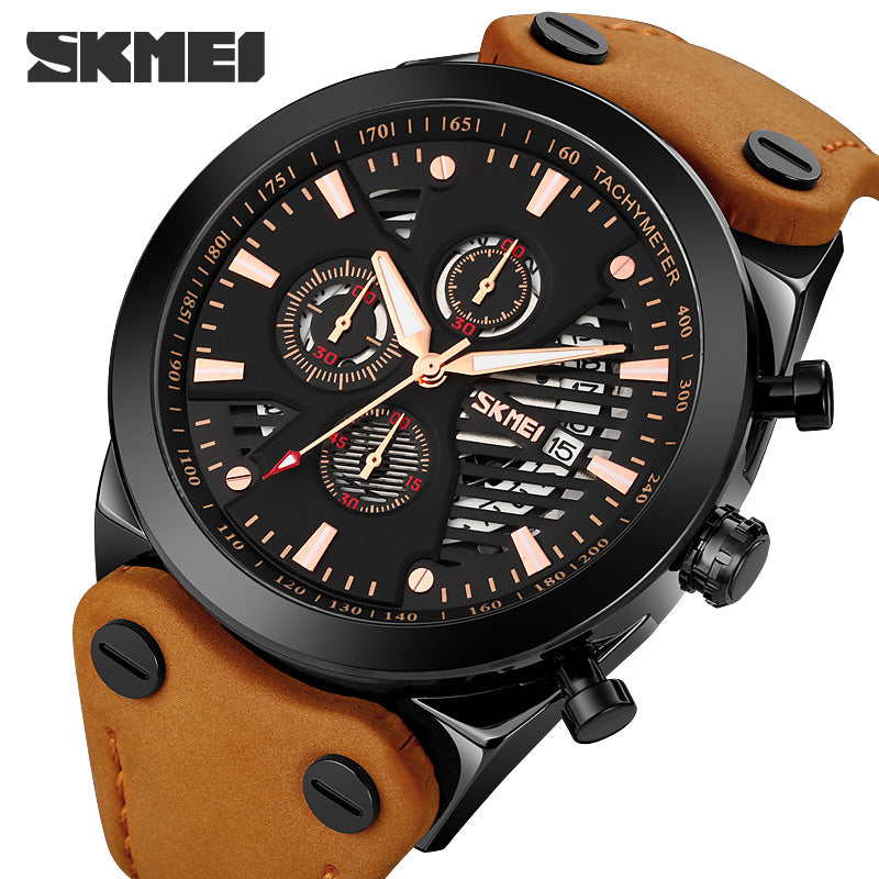 9282 Reloj Skmei para Hombre Pulsera de Cuero Análogo