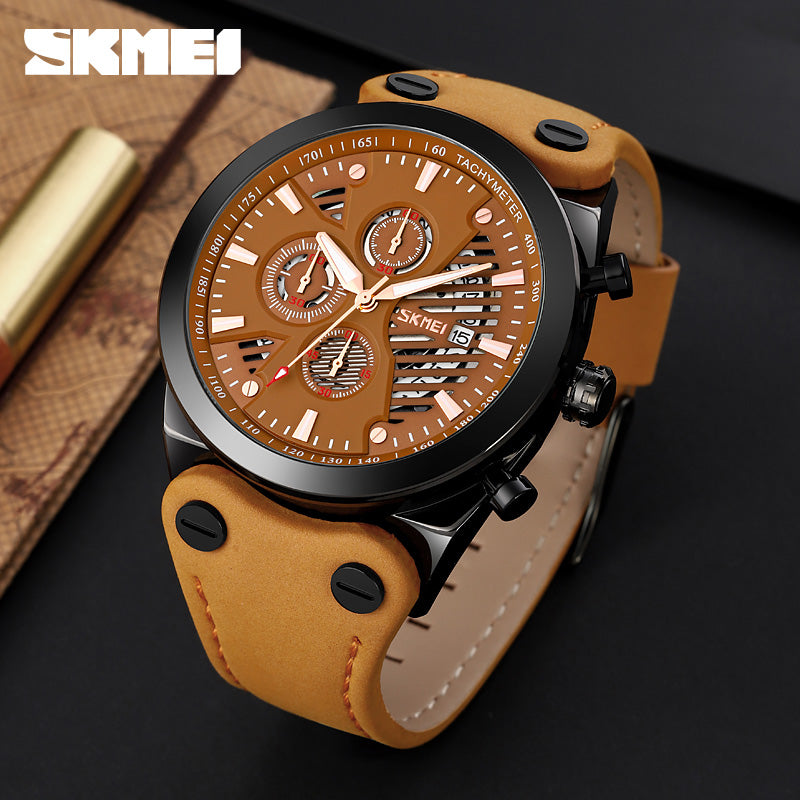 9282 Reloj Skmei para Hombre Pulsera de Cuero Análogo