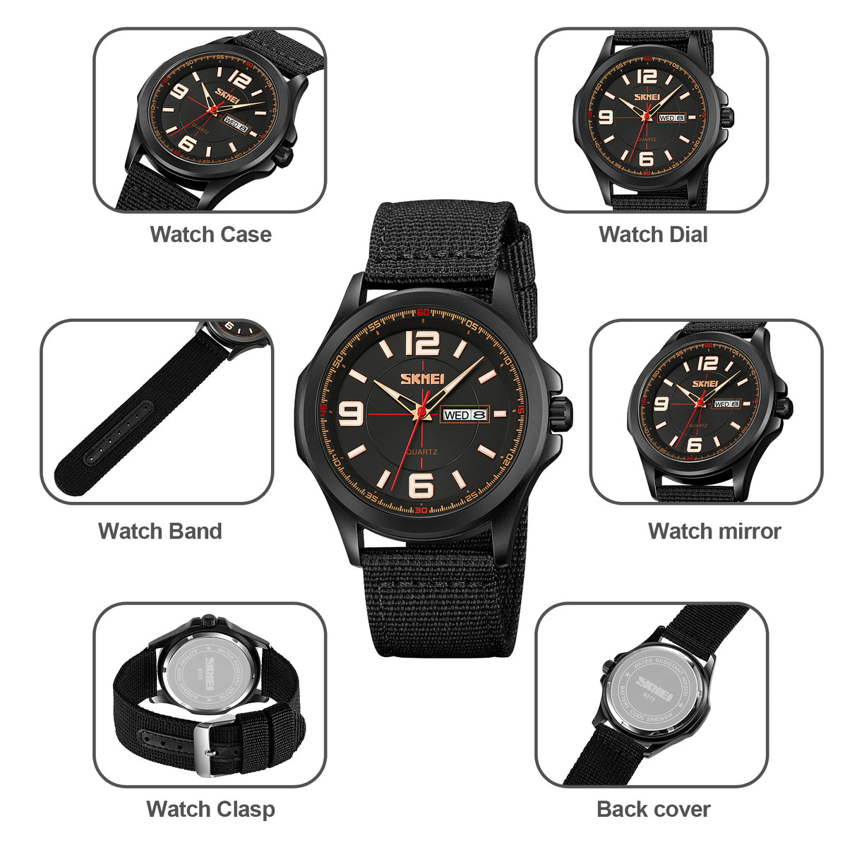 9315 Skmei Reloj para Hombre Pulsera de Tela Análogo