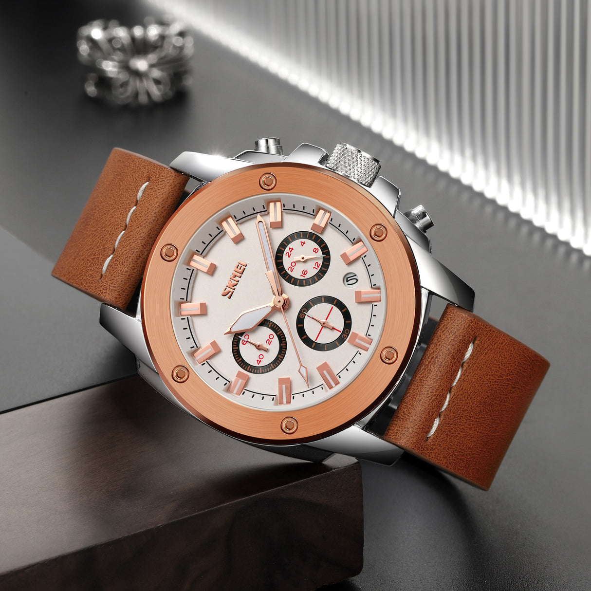 9327 Reloj SKMEI para hombre pulsera de cuero