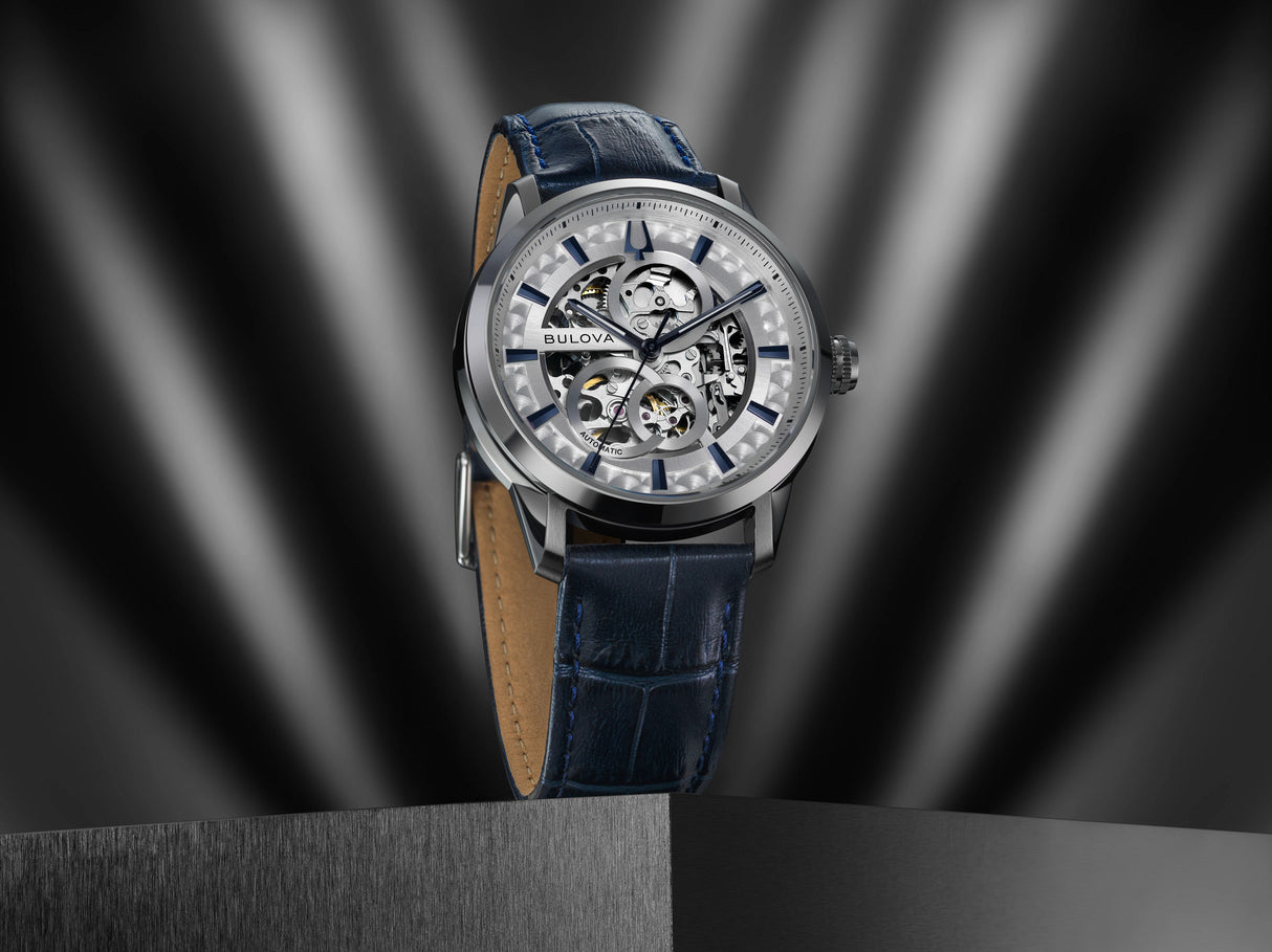 96A330 Reloj Bulova Sutton de hombre automático banda de piel
