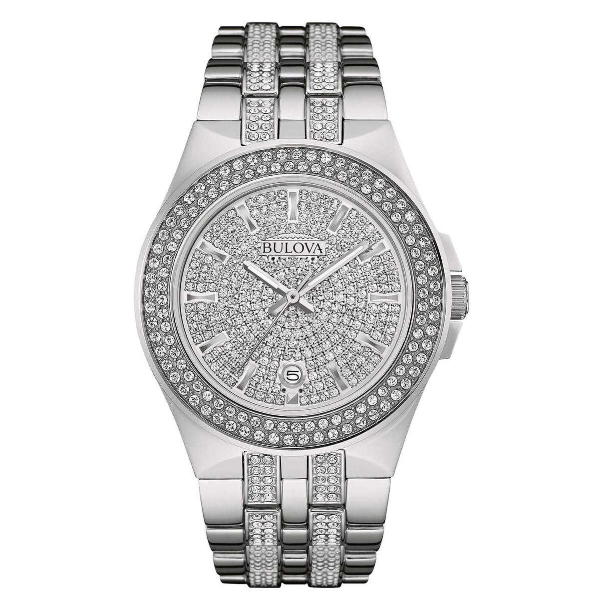 96B235 Reloj Bulova Crystal de hombre correa de metal