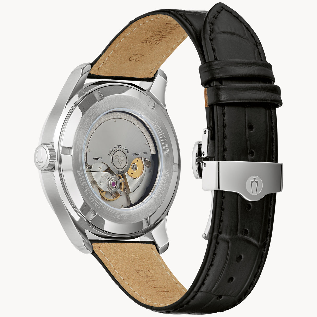 96B385 Reloj Bulova Wilton de hombre pulsera de cuero 43 mm