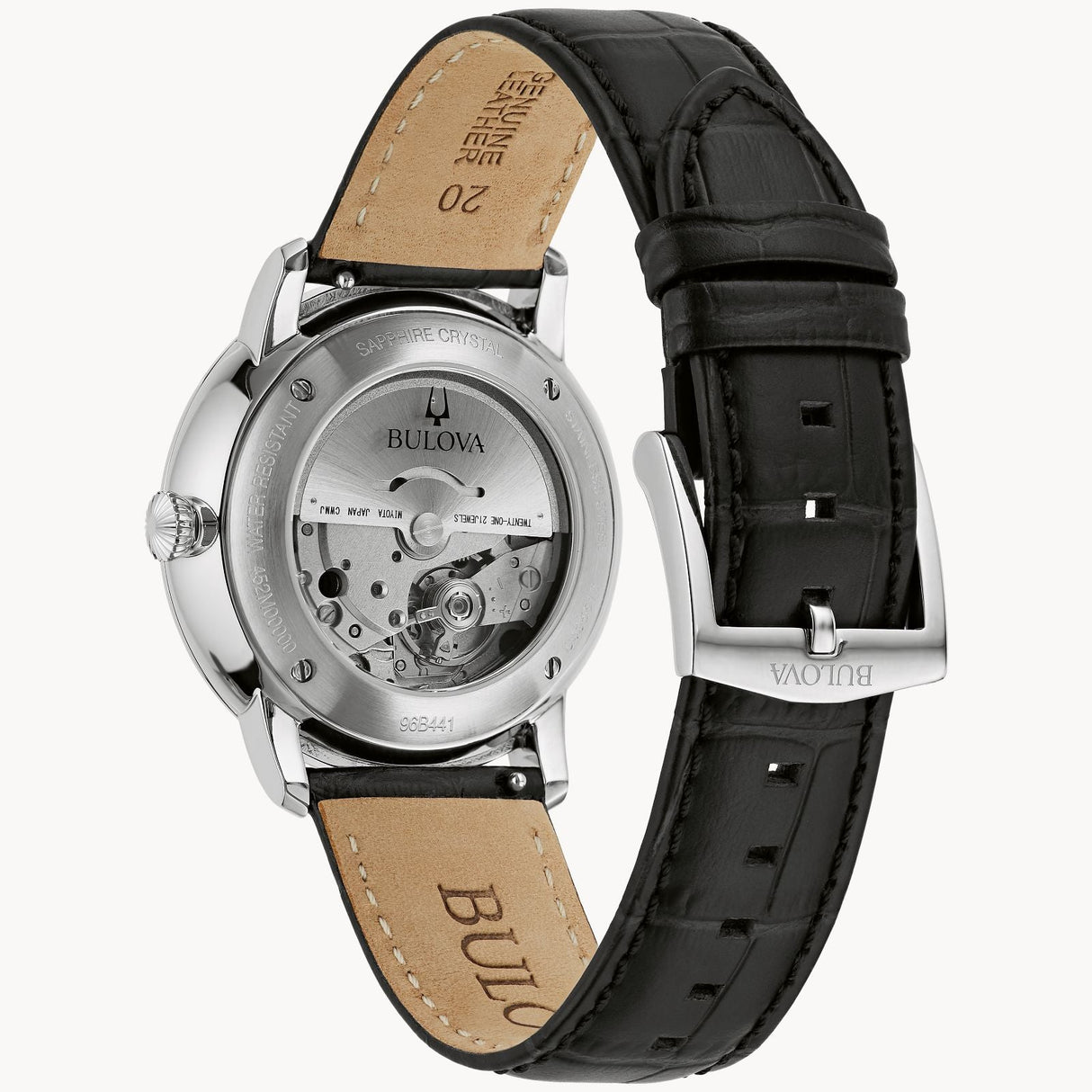96B441 Reloj Bulova Hudson de caballero pulsera de cuero