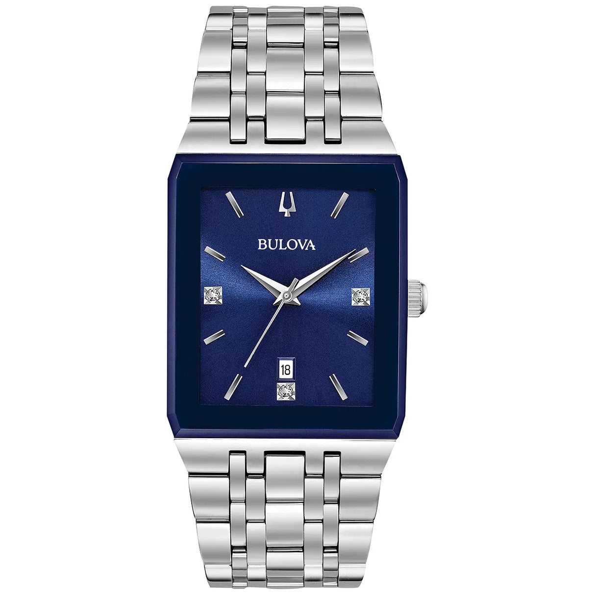 96D139 Reloj Bulova Quadra de hombre pulsera de metal 35 mm