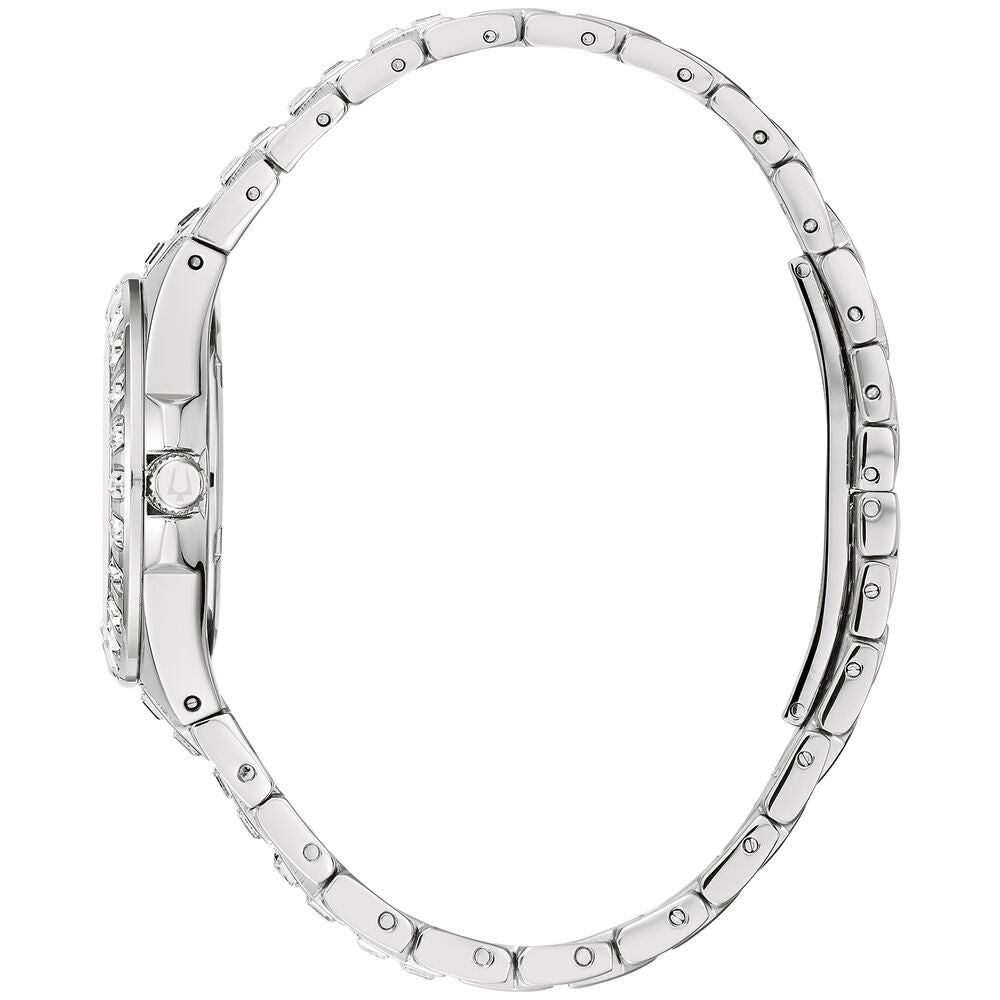 96L290 Reloj Bulova Crystal de mujer correa de metal