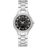 96L300 Reloj Bulova Crystal de dama pulsera de metal 30 mm